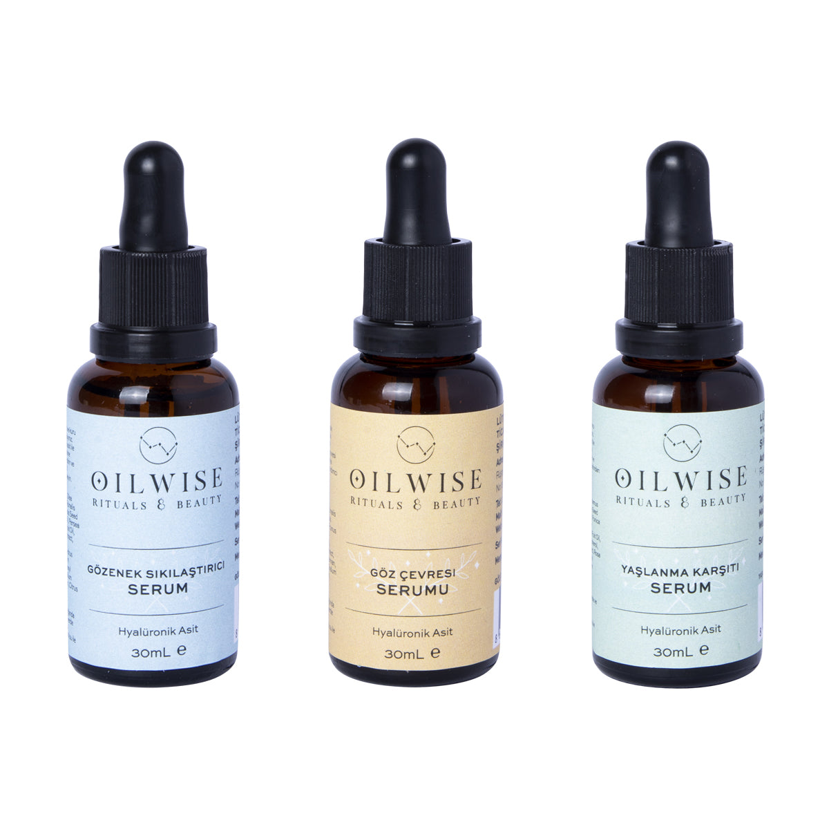 Oilwise Yaşlanma Karşıtı & Gözenek Sıkılaştırıcı & Göz Çevresi 3 lü Serum Seti