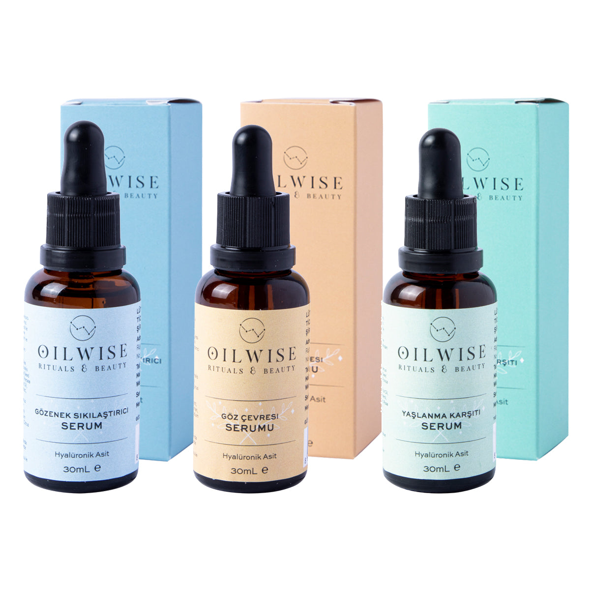 Oilwise Yaşlanma Karşıtı & Gözenek Sıkılaştırıcı & Göz Çevresi 3 lü Serum Seti