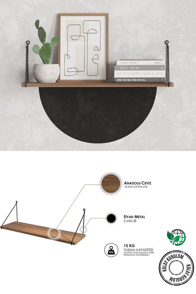 Decormet Armoni Raf Seti 1 Raflı 200*720 Ceviz