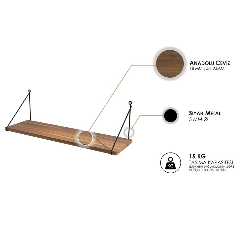 Decormet Armoni Raf Seti 1 Raflı 200*720 Ceviz