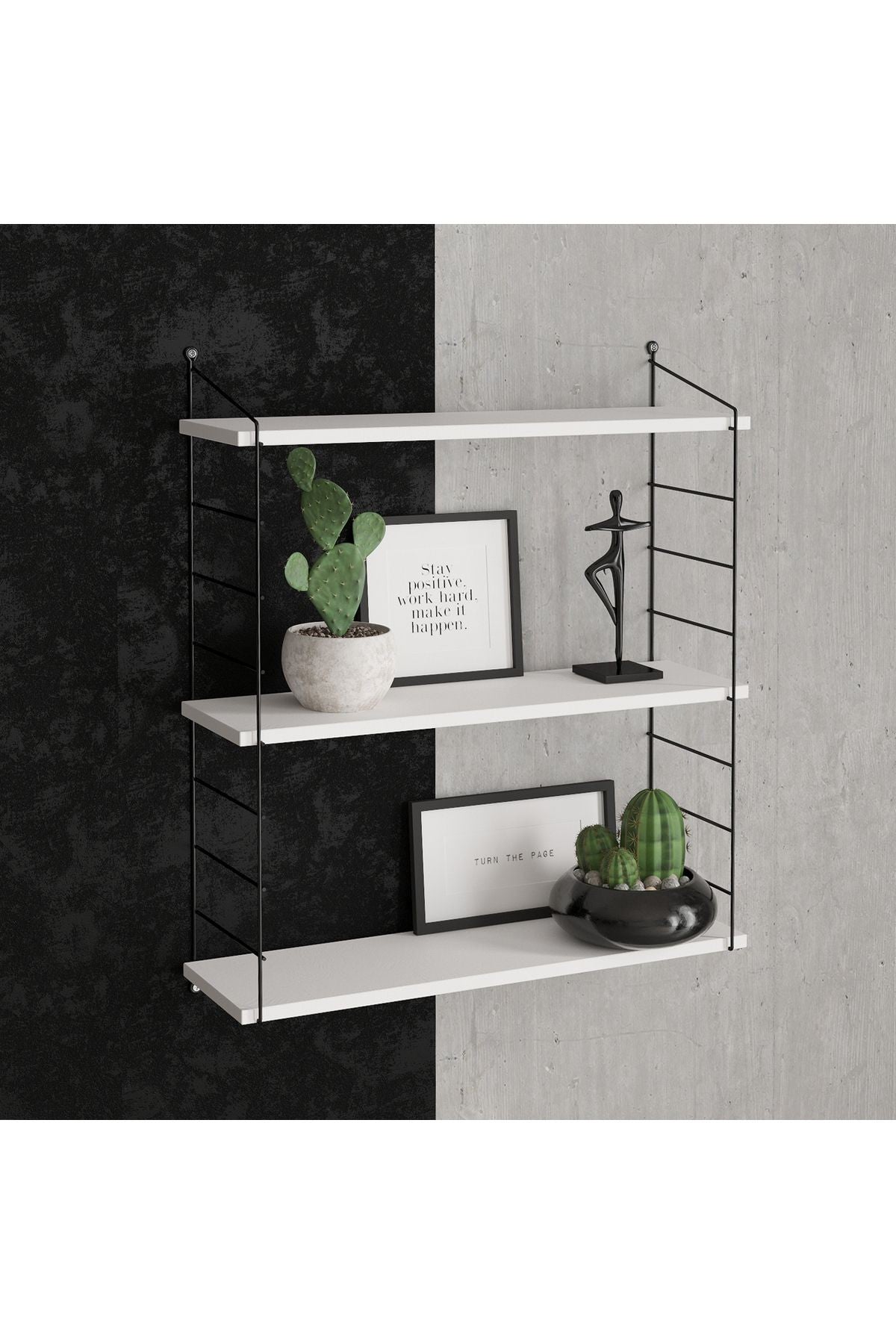 Decormet Armoni Raf Seti 3 Raflı 200*720  Beyaz