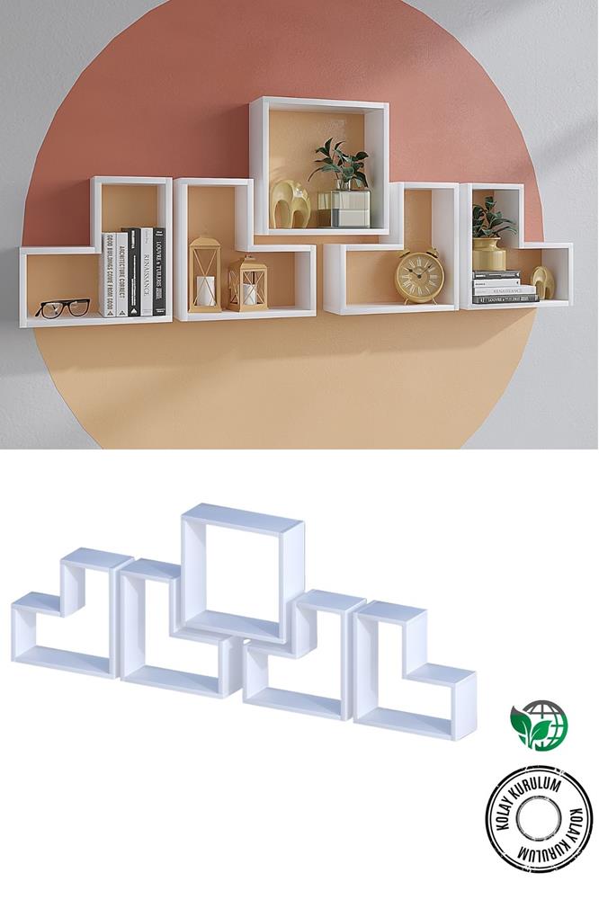 Decormet Elıtra Duvar Rafı Beyaz