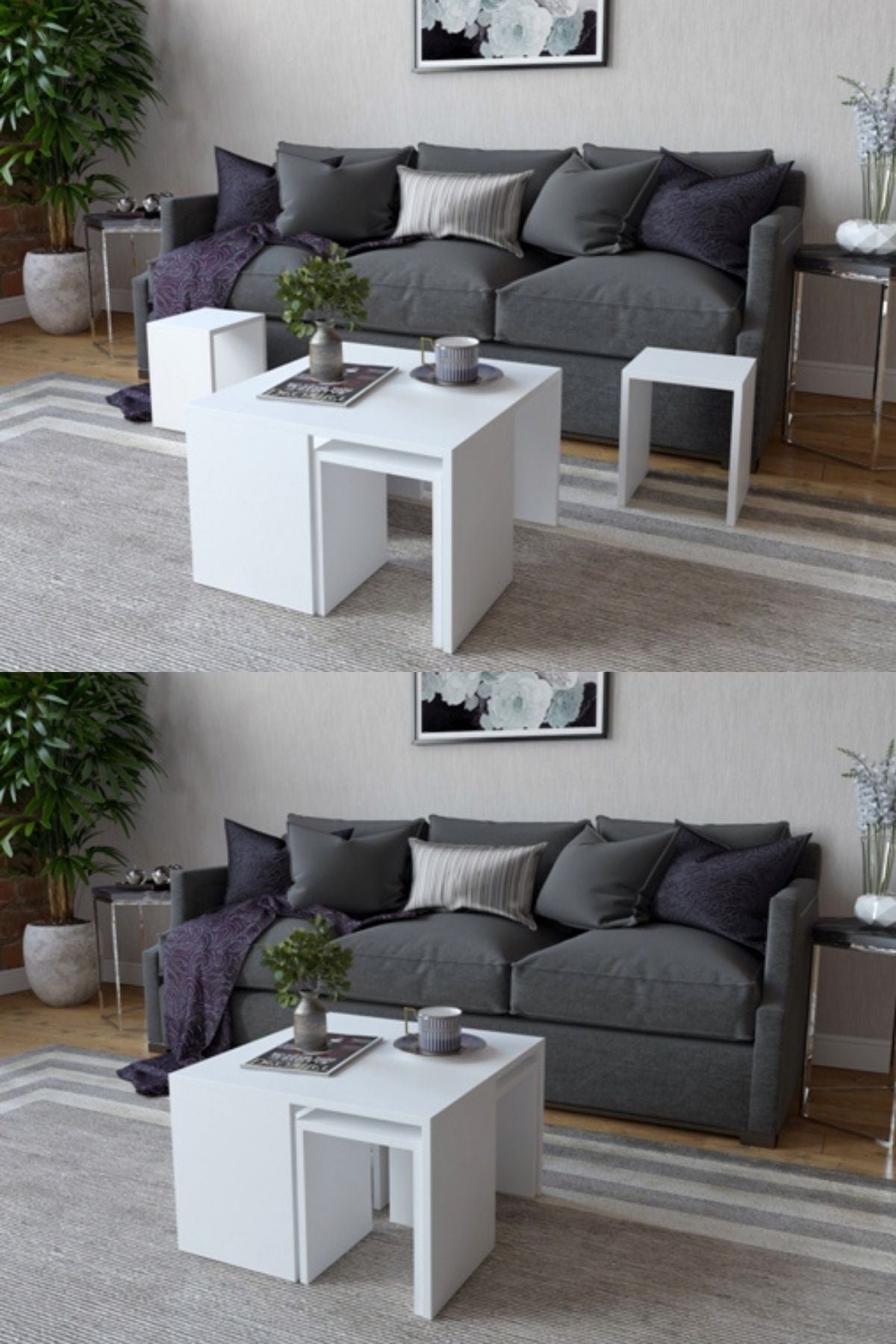 Decormet Ortanca Sehpa Beyaz