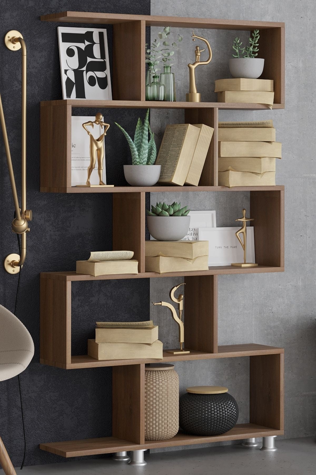 Decormet Nilüfer Kitaplık Ceviz