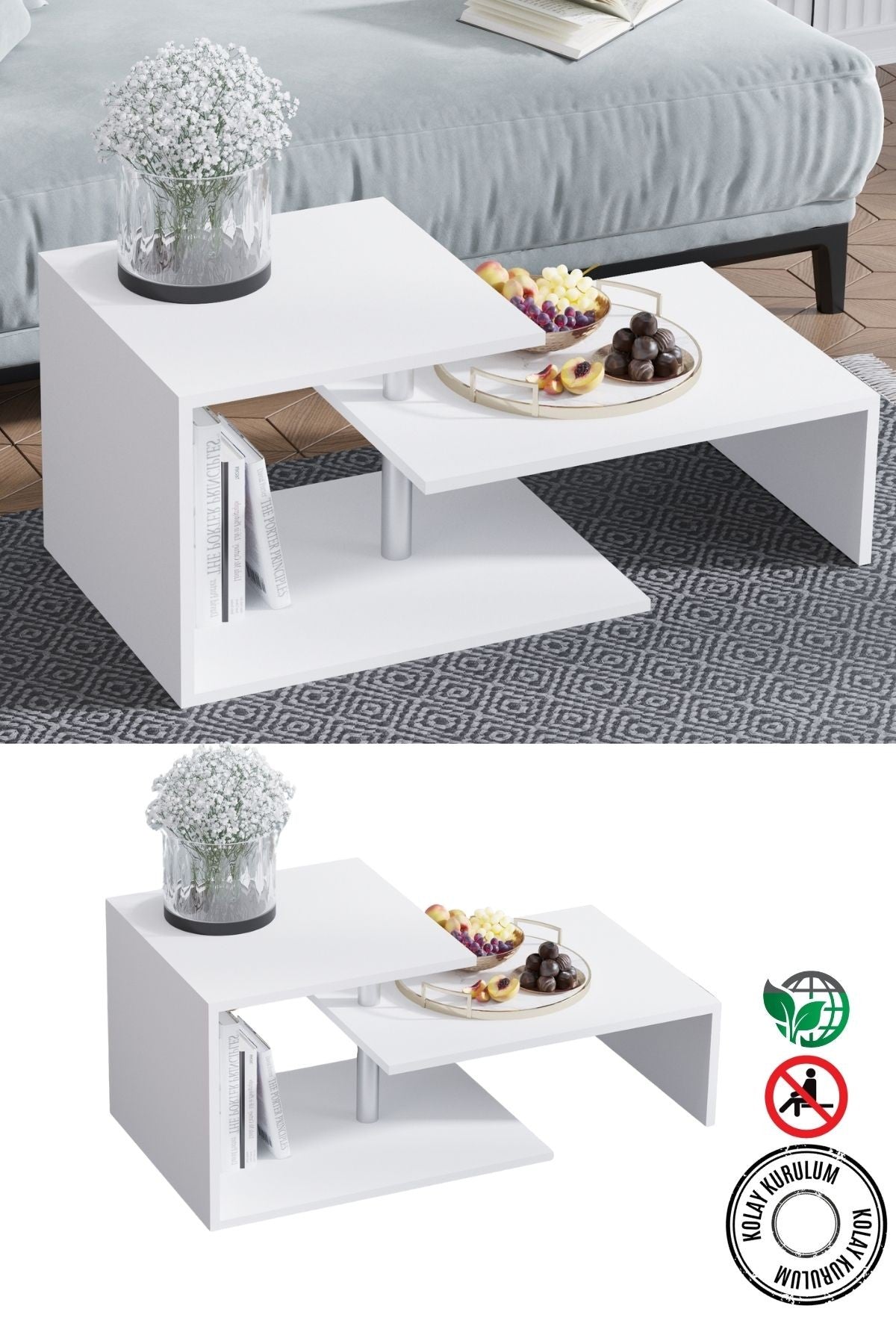 Decormet Dilek Orta Sehpa Beyaz