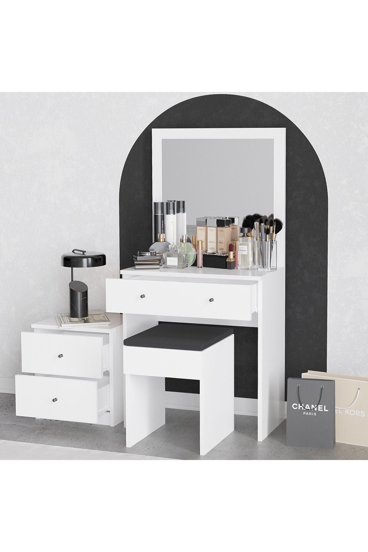 Decormet Nice Makyaj Masası Beyaz