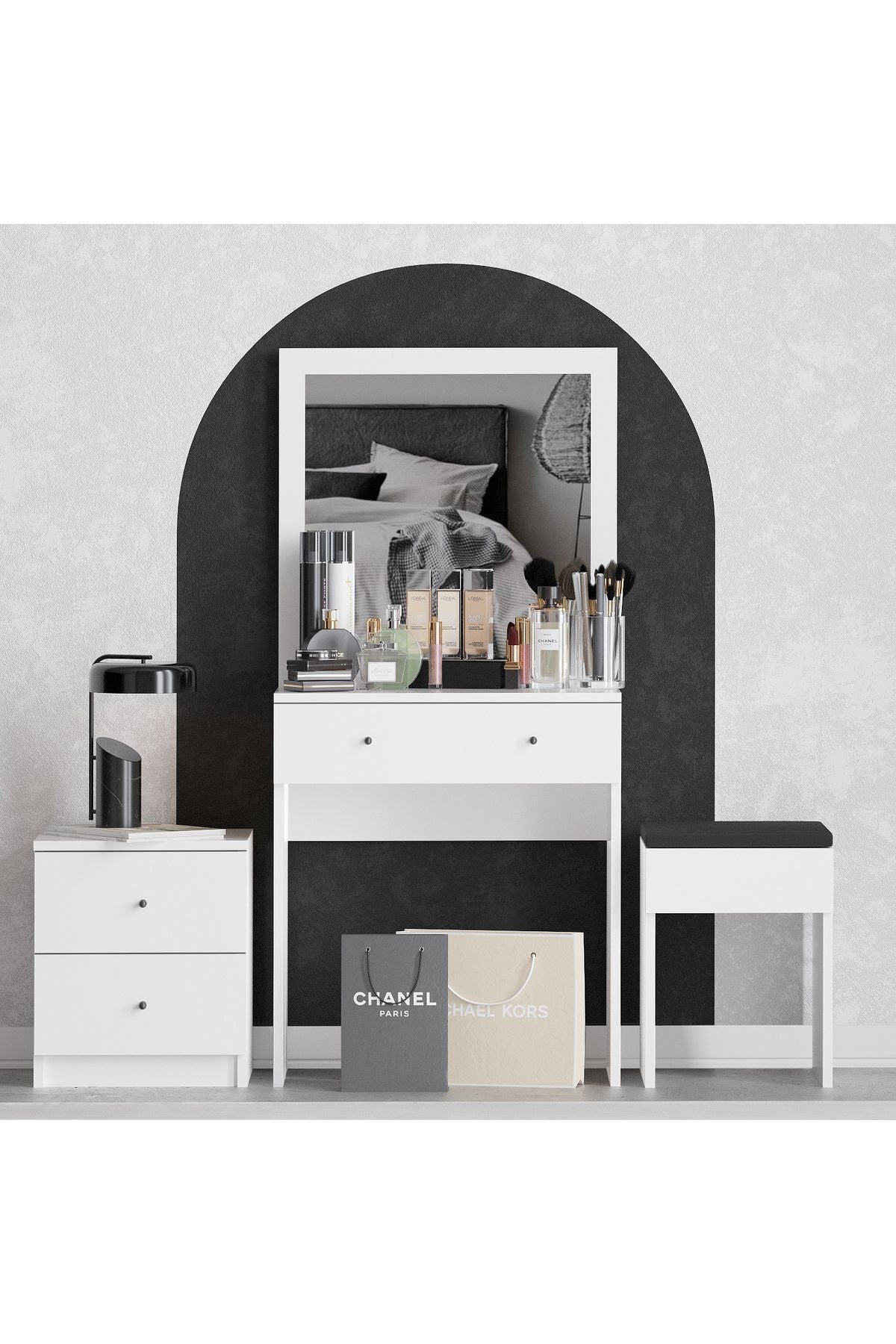 Decormet Nice Makyaj Masası Beyaz