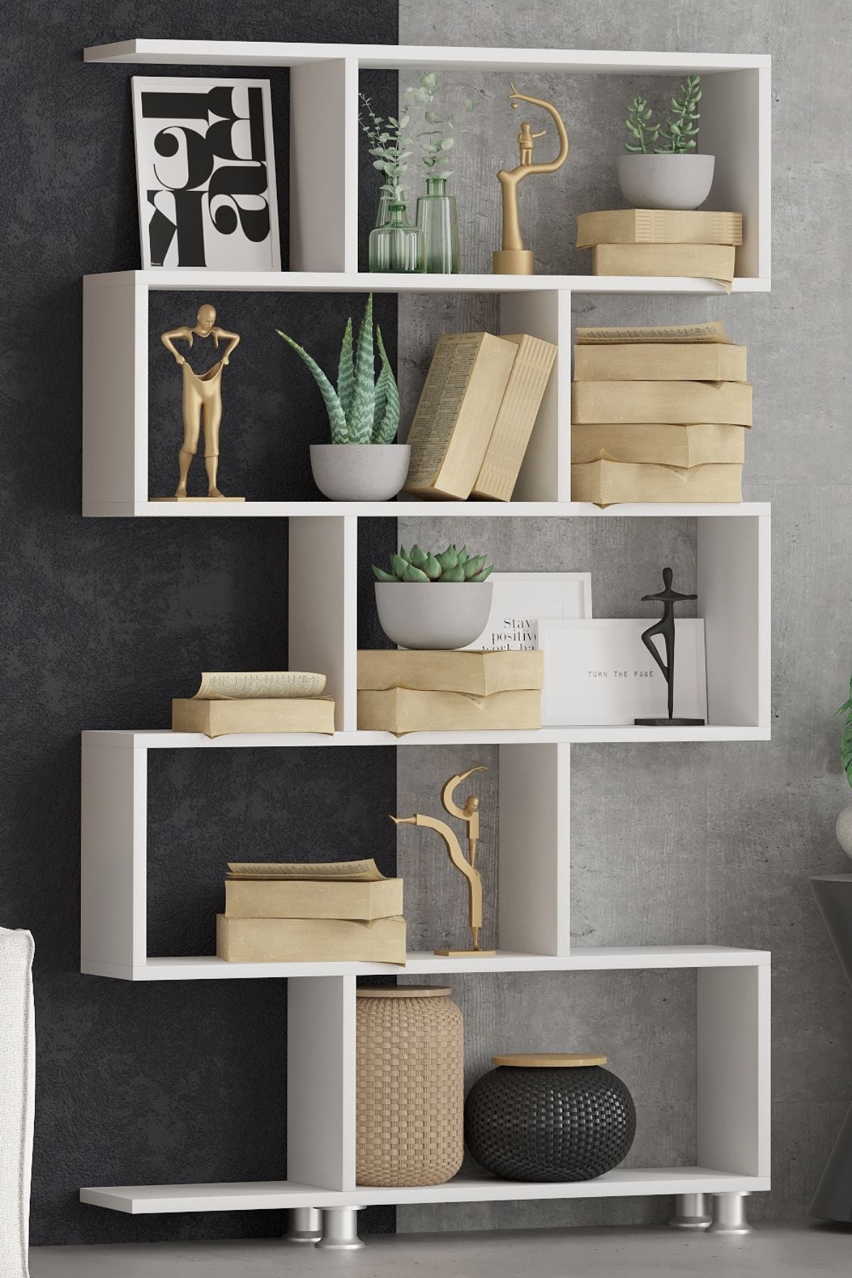 Decormet Nilüfer Kitaplık Beyaz