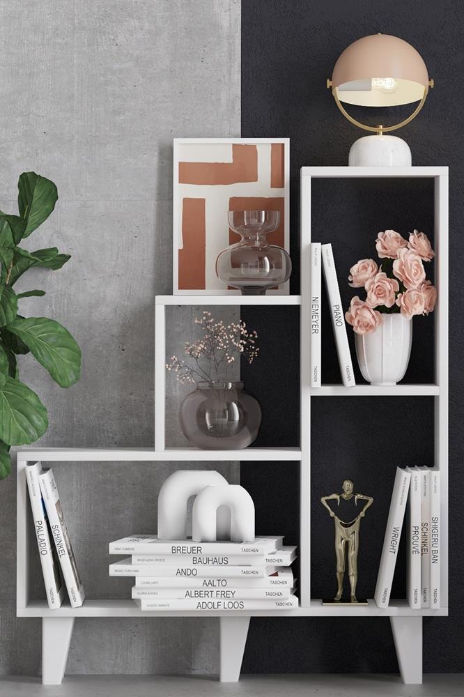 Decormet Nisa Kitaplık Beyaz