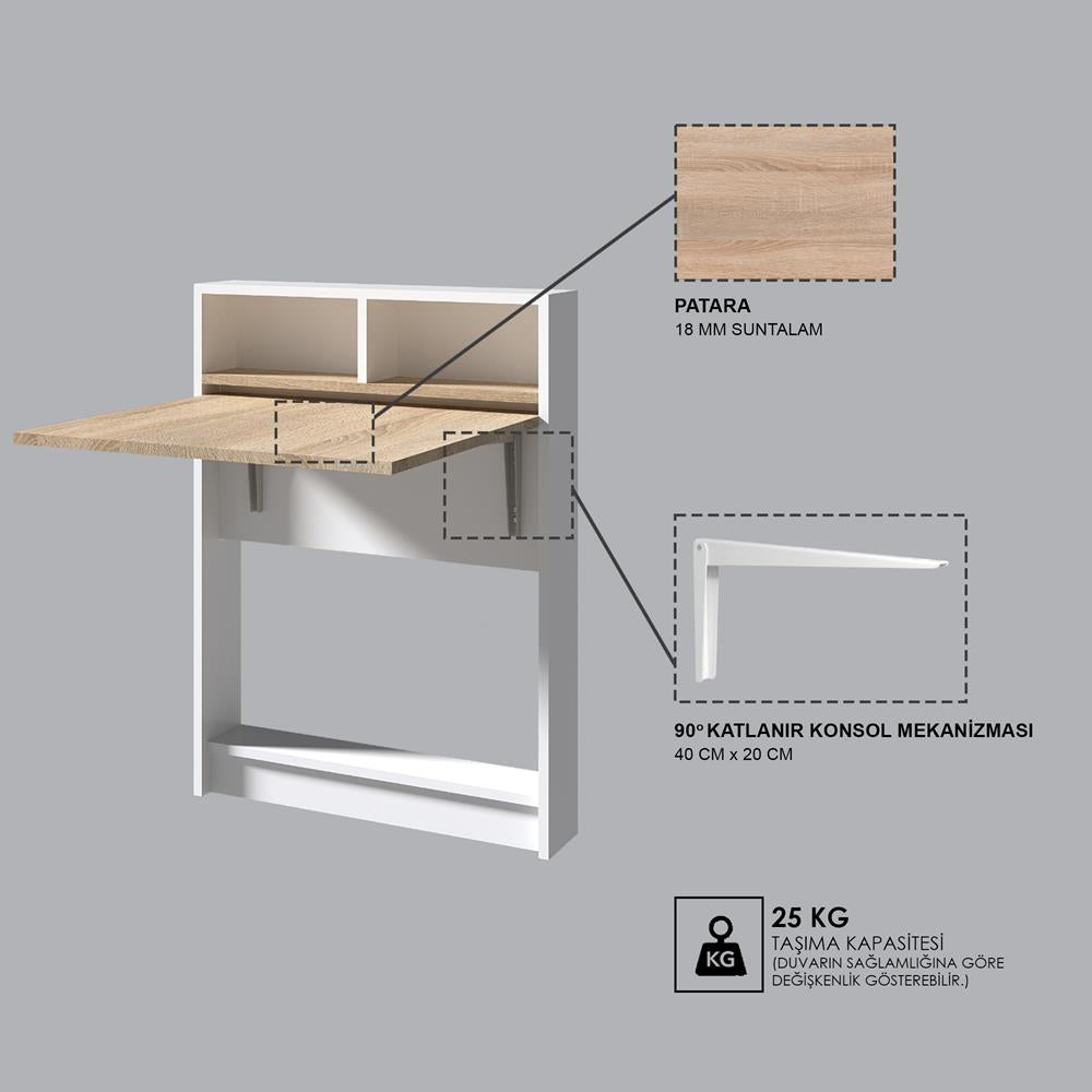 Decormet Bracked Çok Fonksiyonlu Masa Patara