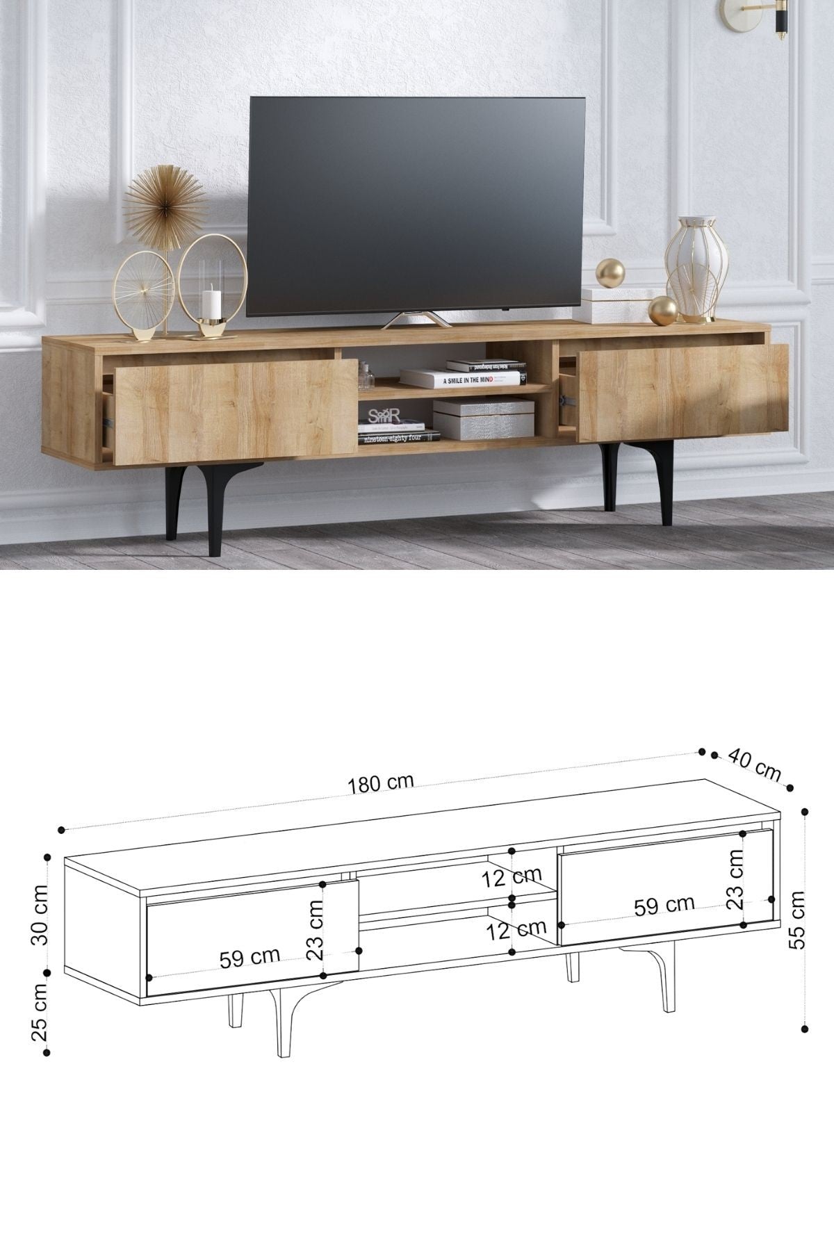 Decormet Artemis Tv Sehpası Safir Meşe