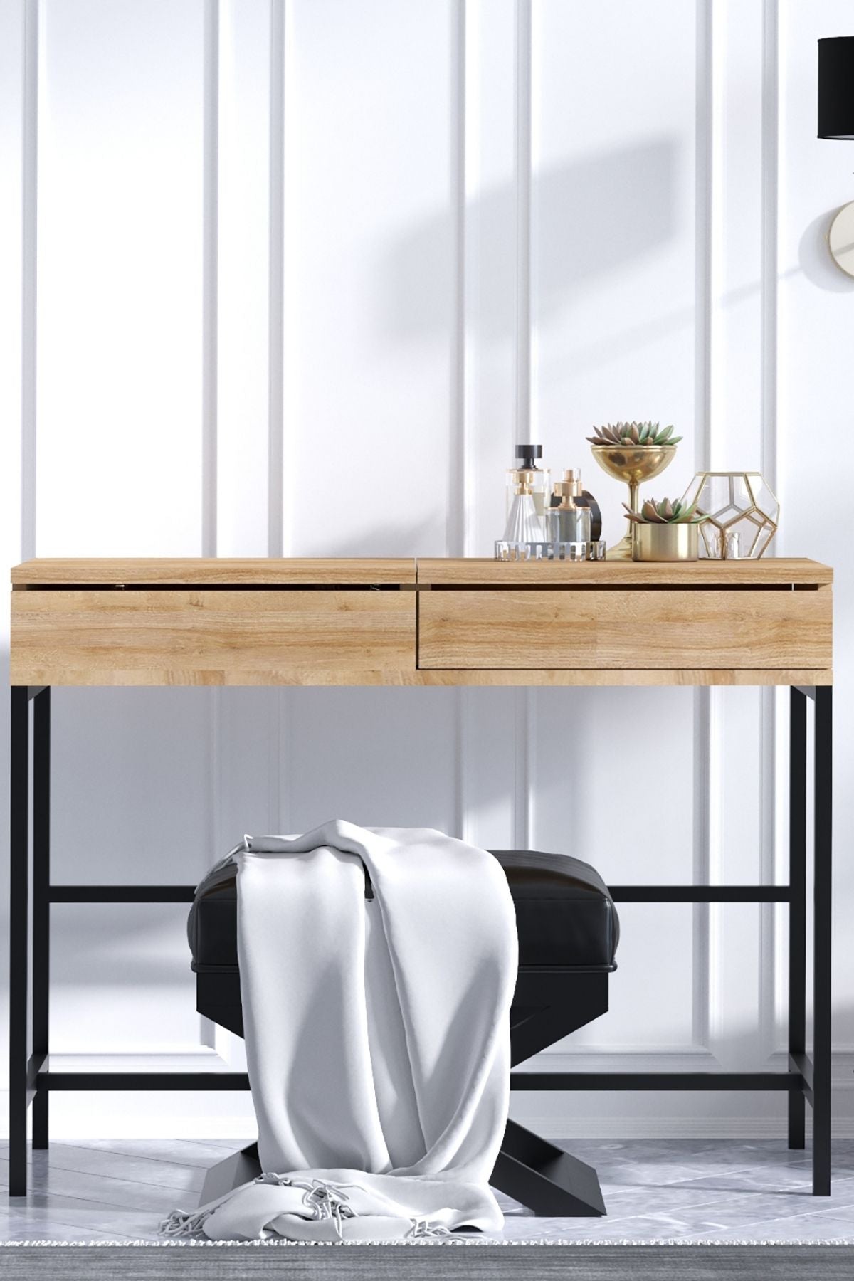 Decormet Linda Makyaj Masası Safir Meşe