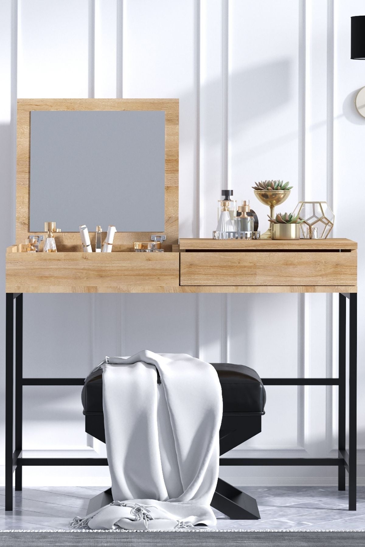 Decormet Linda Makyaj Masası Safir Meşe