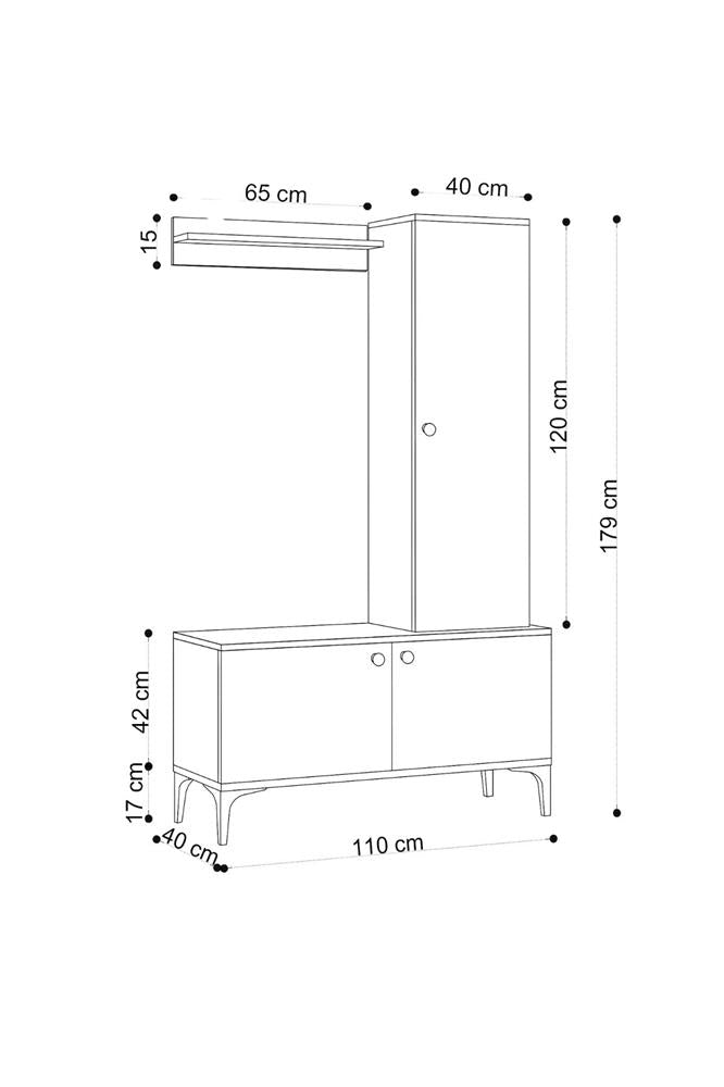 Decormet Lex Vestiyer Safir Meşe