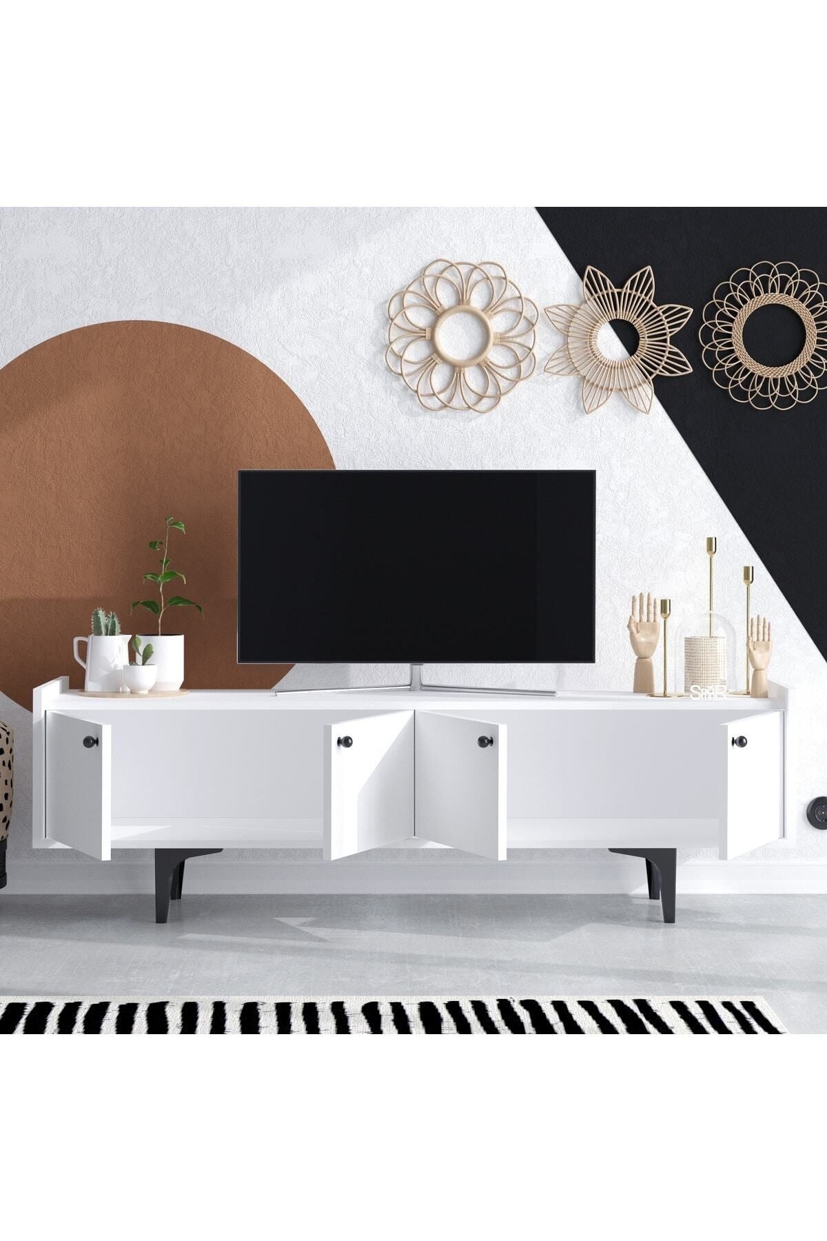 Decormet Atlas Tv Sehpası Dec0043 Beyaz