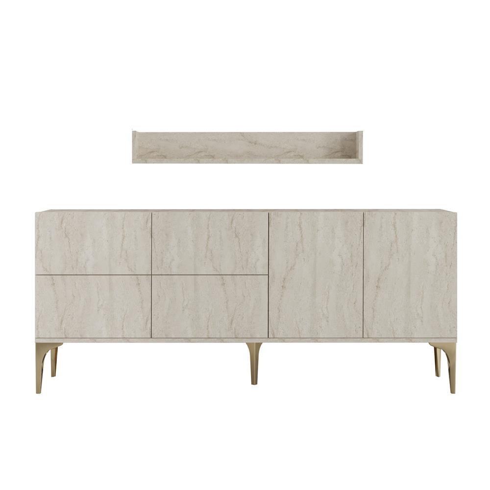 Decormet Stella Konsol Travertine Gold Ayak