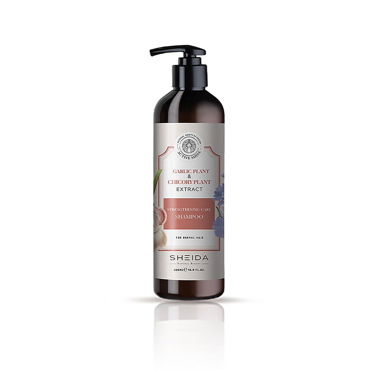 Sheida Actıve Shıne Repairing Care Shampoo With Garlic And Chicory Plant Extract 500 ML