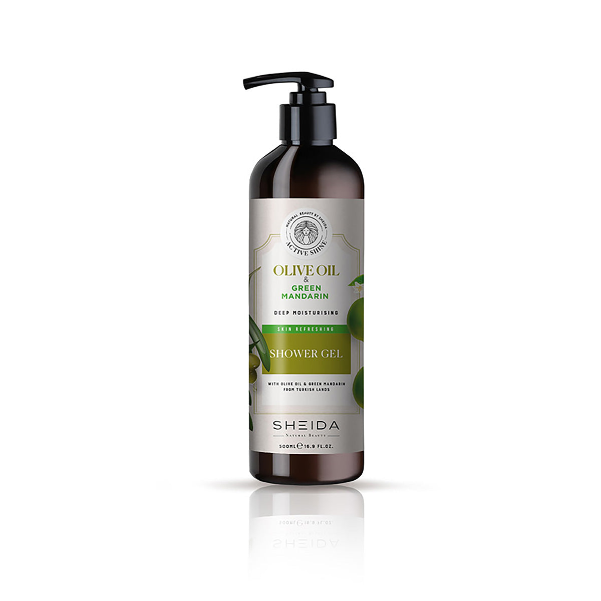 Sheida Actıve Shıne Deep Moisturizing Shower Gel With Olive Oil And Green Mandarin 500ML