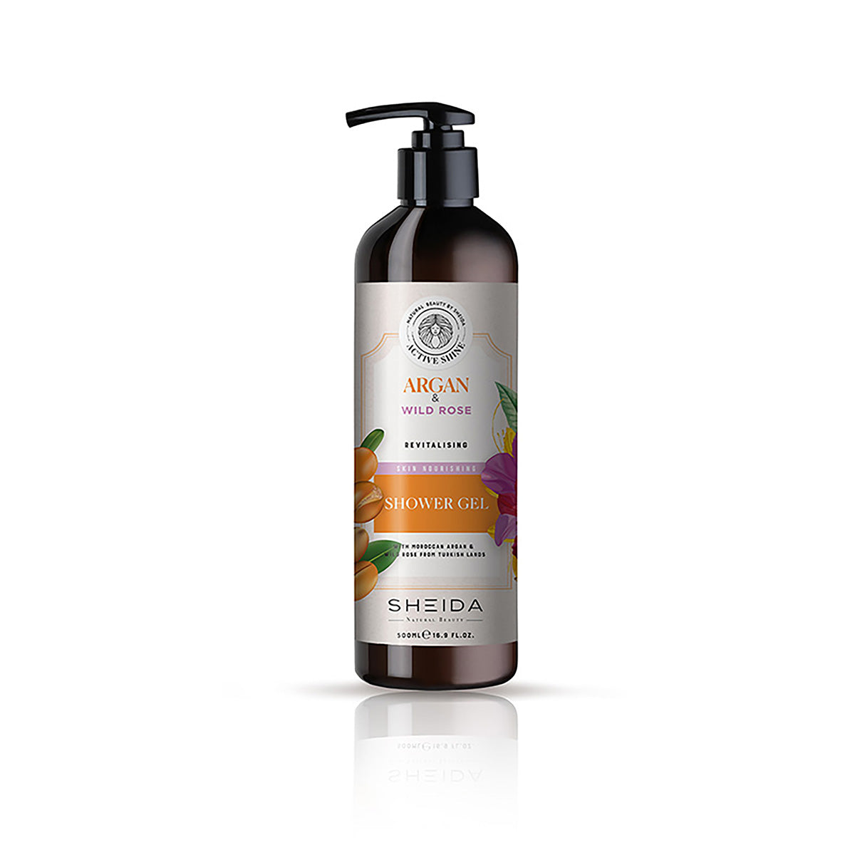 Sheida Actıve Shıne Revitalizing Shower Gel With Argan And Wild Rose 500ML