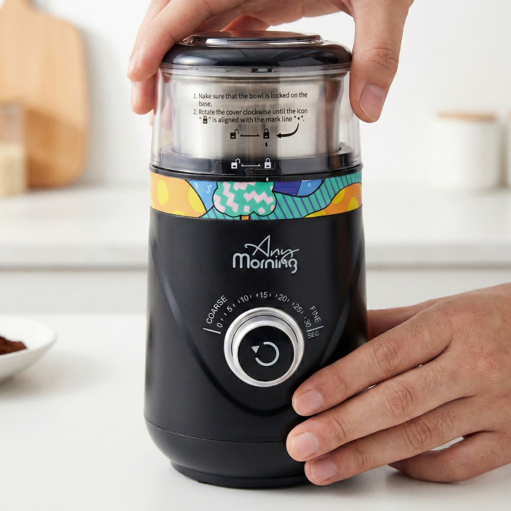 Any Morning SH21638B Elektrikli Ayarlanabilir Kahve Değirmeni, Baharat Öğütücü
