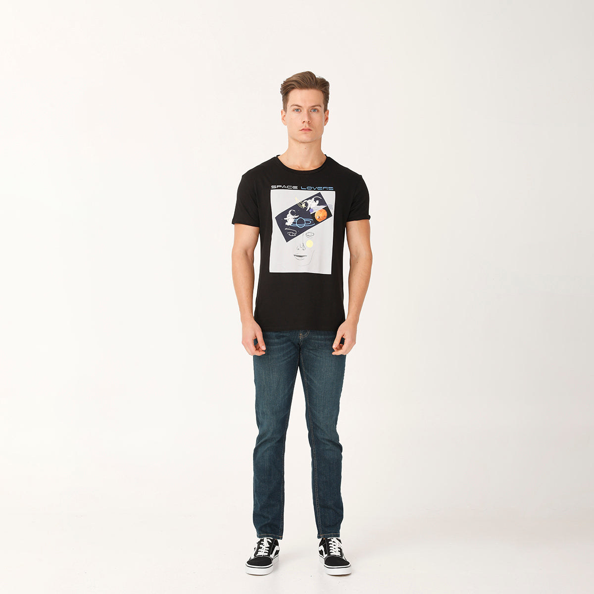 Biggdesign Faces Space Lovers Erkek T-Shirt