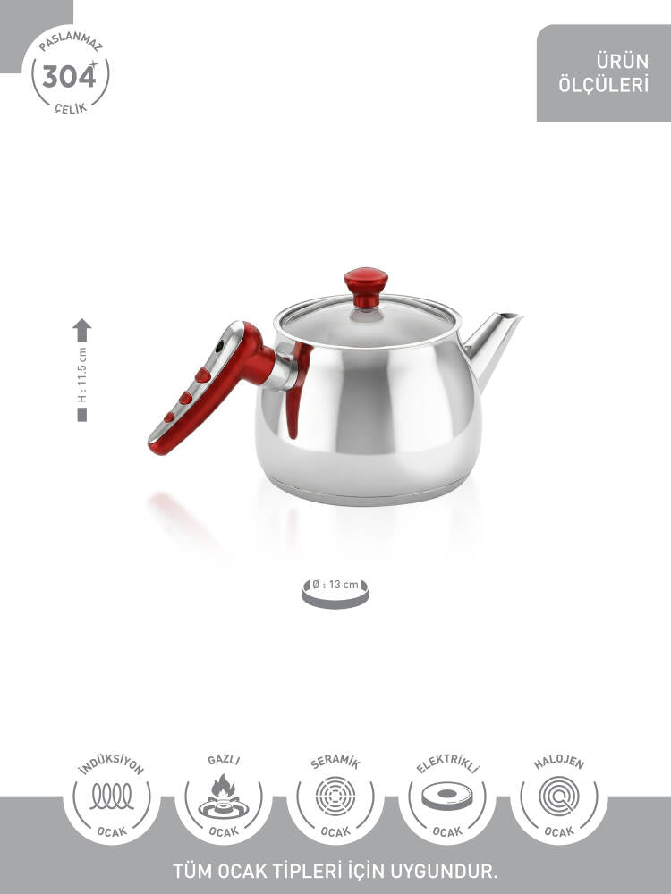 Hascevher Apple Mini Boy Kettle Cam Kapaklı