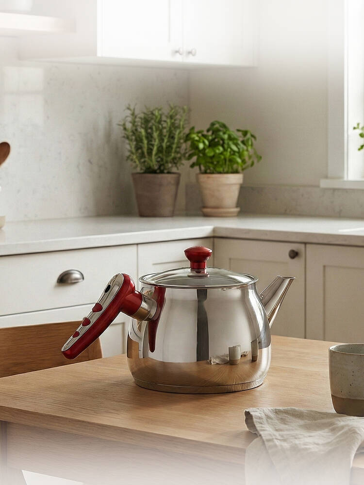 Hascevher Apple Aile Boy Kettle Cam Kapaklı