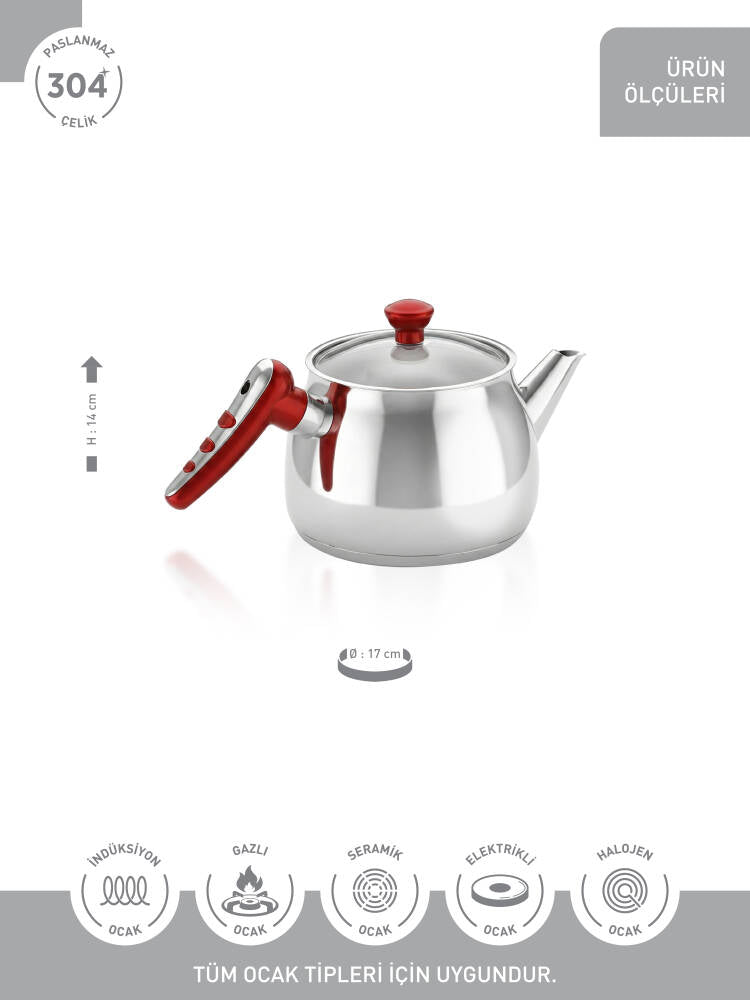 Hascevher Apple Aile Boy Kettle Cam Kapaklı