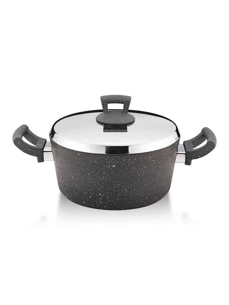 Hascevher Germanitium 24x11 cm Granit Tencere Metal Kapaklı