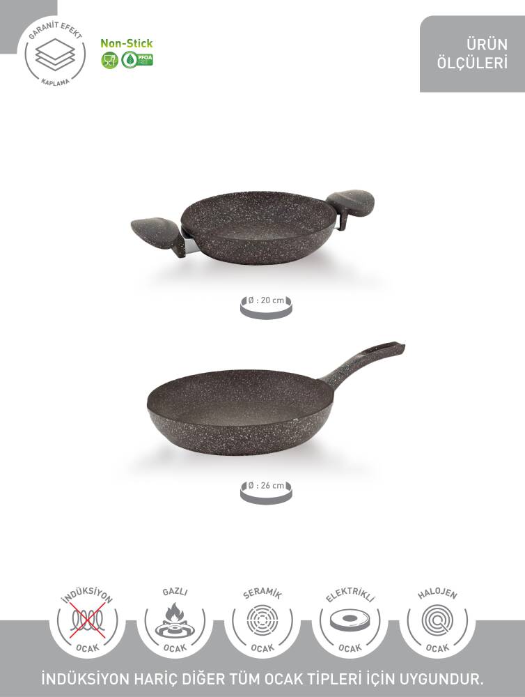 Hascevher Roller Granit 2 Pcs Set (20Sahan/26Tava) 4mm
