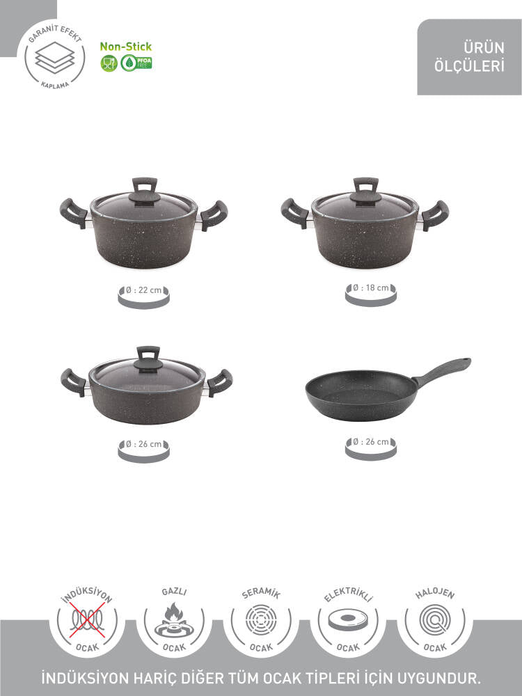 Hascevher Germanitium 7 Pcs Granit Set(18/22Ten/26Kar/26Tv)