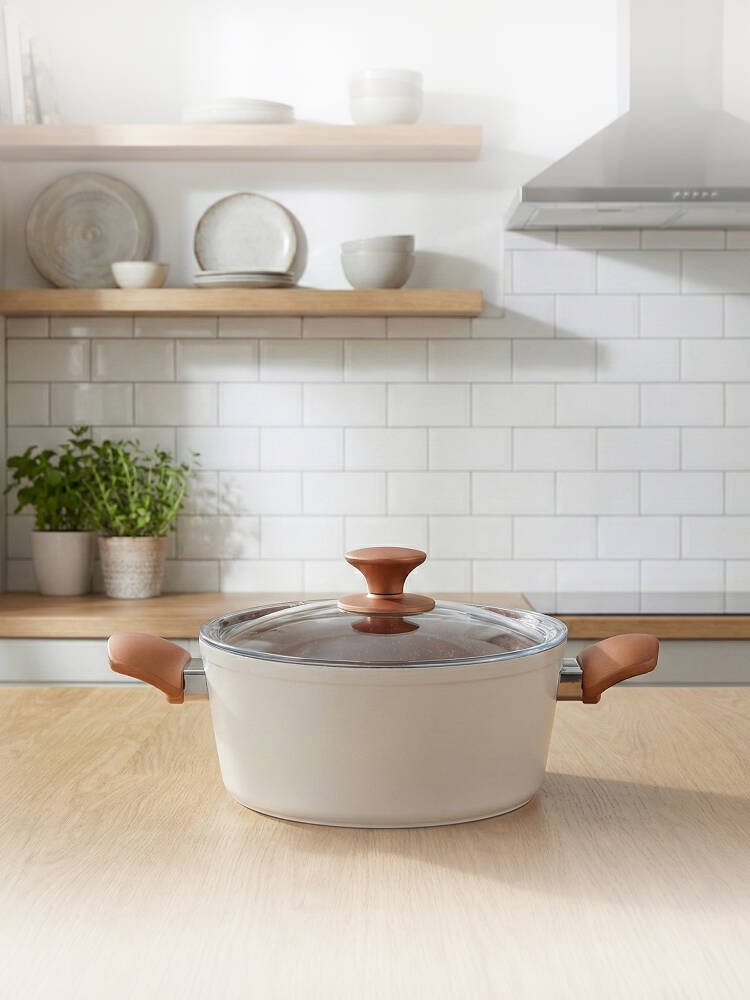 Hascevher Chef Granit 18x10 cm Tencere Cam Kapaklı