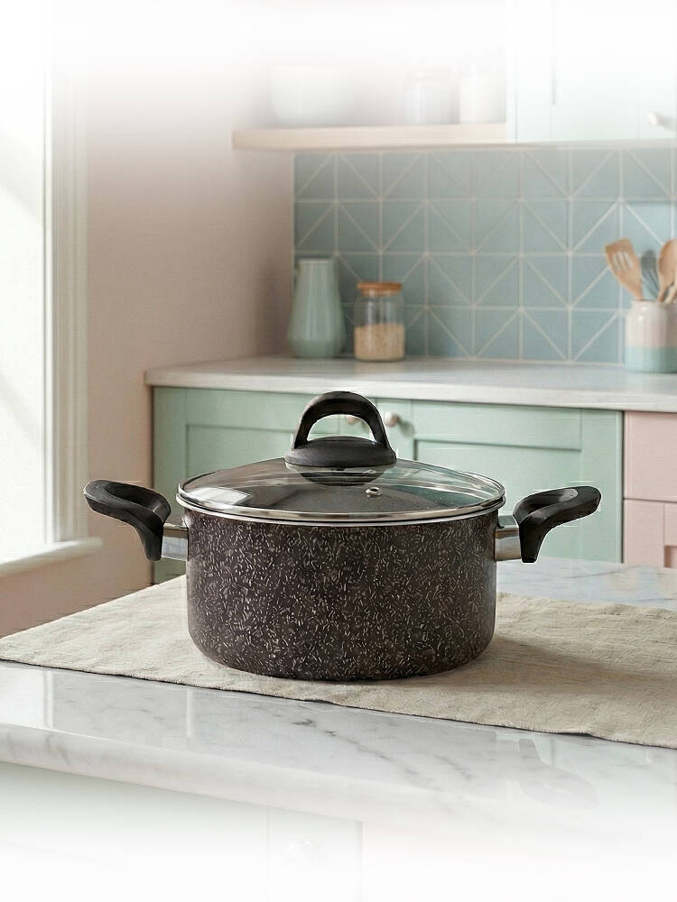 Hascevher Lavilla Prime Granit 20x10 cm Tencere Cam Kapaklı 2.2 mm
