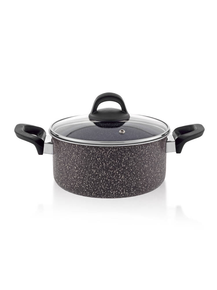 Hascevher Lavilla Prime Granit 20x10 cm Tencere Cam Kapaklı 2.2 mm