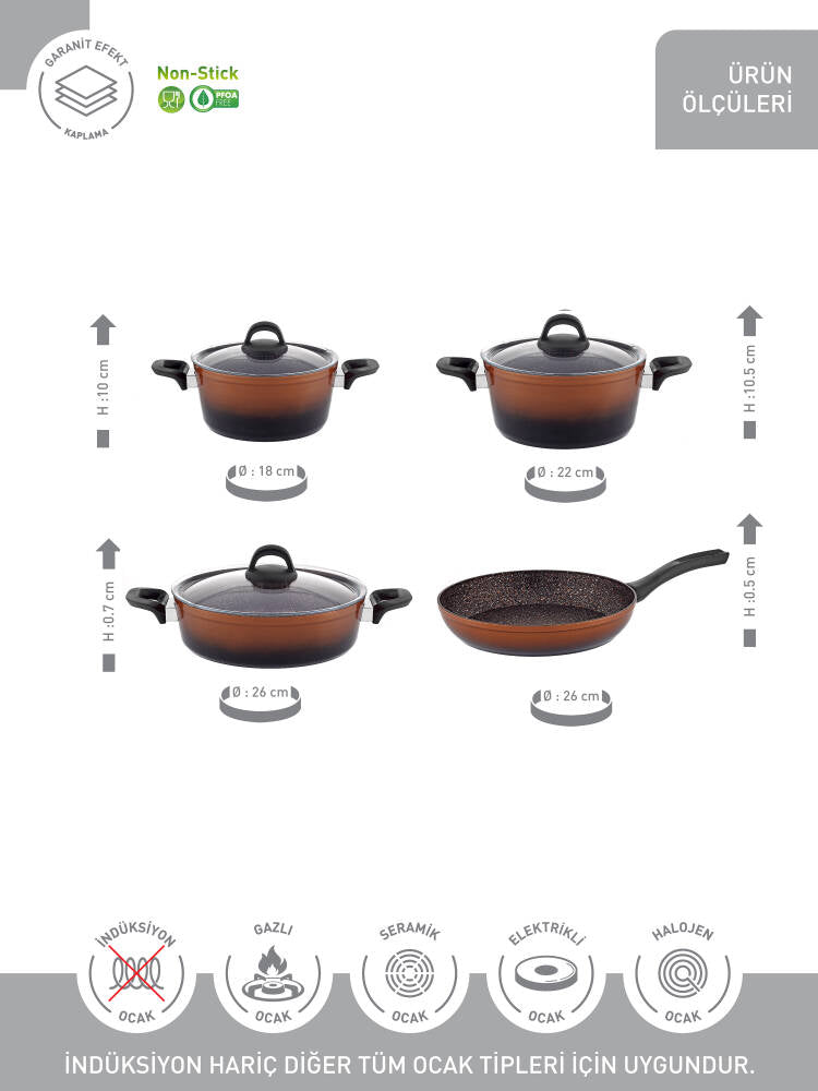 Hascevher Gloria 7 Pcs Silikon Tencere Seti İle Birlikte + Hascevher Esila 9,0 lt Güveç Düdüklü Tencere Hediye