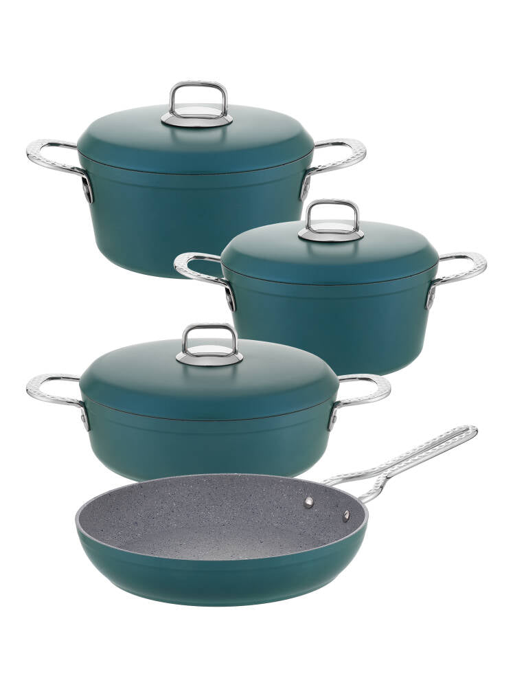 Hascevher Clarissa 7 Pcs Granit Elmas Tencere Seti (18/22Ten/26Kar/26Tv)	Renk: SU YEŞİLİ