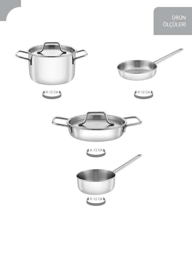 Hascevher Mini Chef Çelik Oyuncak 6 Pcs Tencere Seti