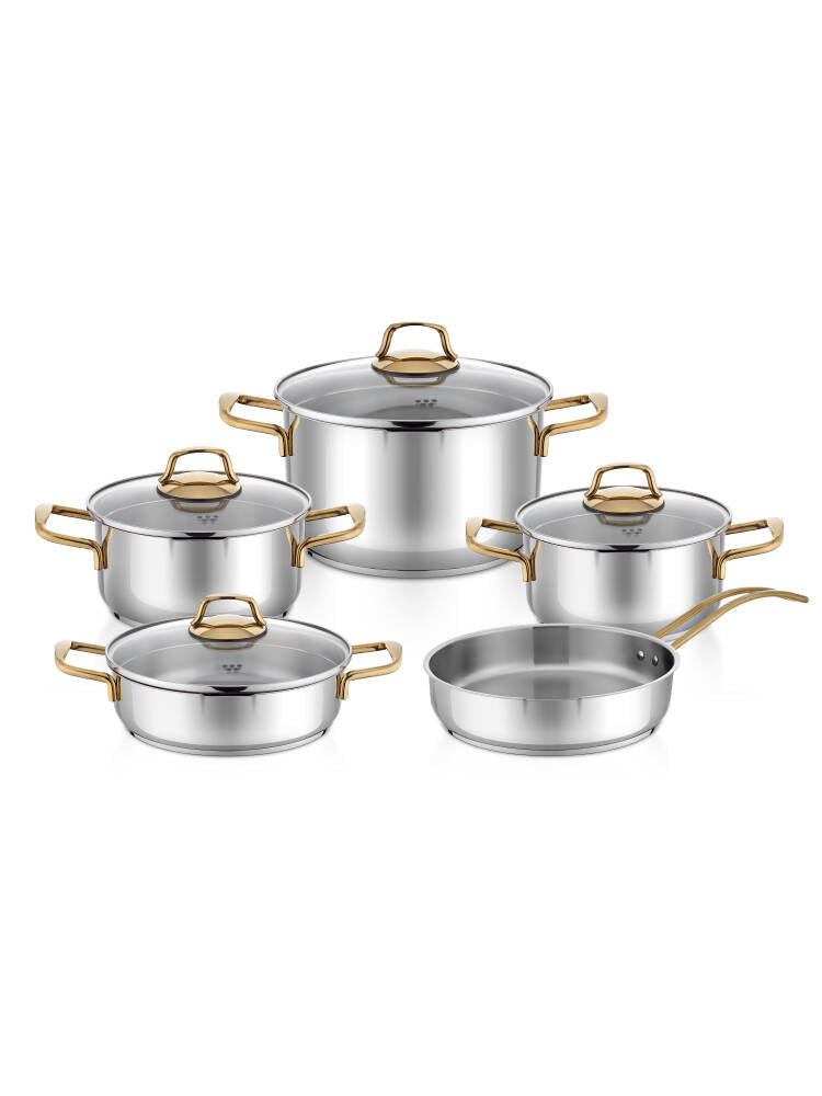 Hascevher Monna 9 Pcs Tencere Set (18/20/24 Ten/24 Karn/24 Tava)