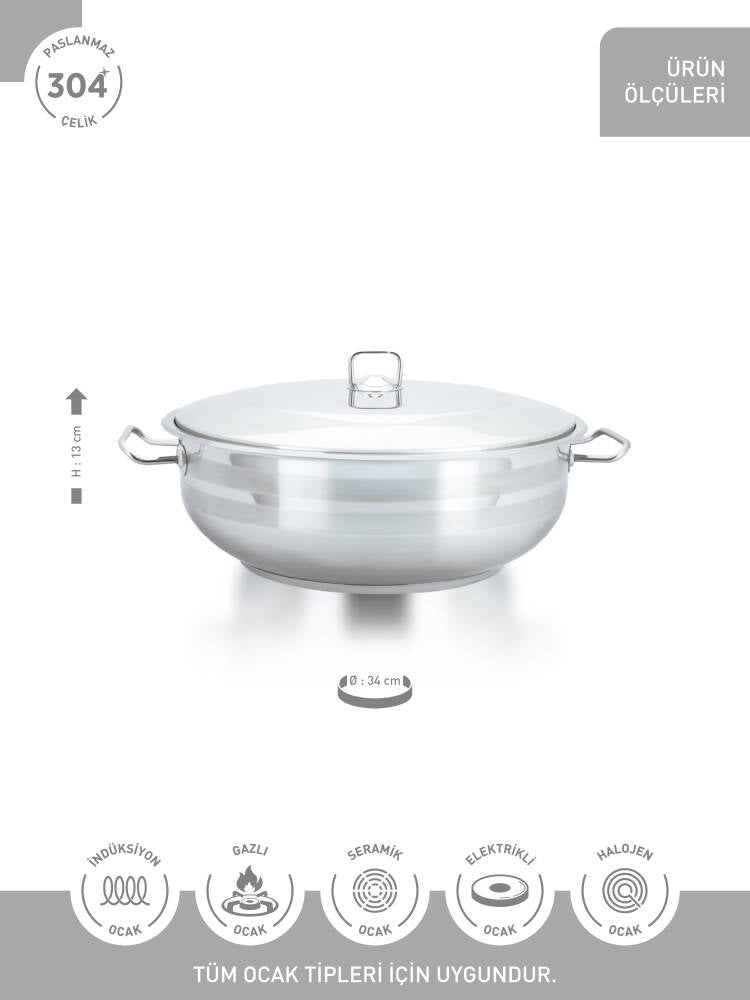 Hascevher Gastro 34 cm Karnıyarık Tencere